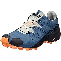 Salomon Speedcross 5 Gore-tex Trail Running Shoes for Men, Mallard Blue/Wrought Iron/Vibrant Orange, 12.5