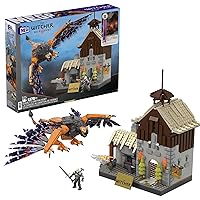 MEGA The Witcher Building Toys Set, Geralt’s Griffin Hunt with 1170 Pieces, 1 Micro Action Figure and Accessories, Adult Collectible