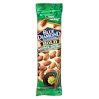 Blue Diamond Almonds Wasabi & Soy Flavored Snack Nuts, Single Serve Bags (1.5 oz, Pack of 12)