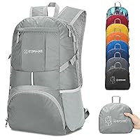 ZOMAKE Lightweight Packable Backpack 35L - Light Foldable Backpacks Water Resistant Collapsible Hiking Backpack - Compact Folding Day Pack for Travel Camping(Sliver Grey)