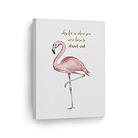 Why fit in When You were Born to Stand Out Flamingo Quote Canvas Print Decorative Art Wall Decor Artwork Wrapped Wood Stretcher Bars - Ready to Hang -%100 Handmade in The USA - 12x8