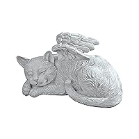 Design Toscano QL6080 Cat Angel Pet Memorial Grave Marker Tribute Statue, 10 Inches Wide, 5 Inches Deep, 5 Inches High, Antique Stone Finish