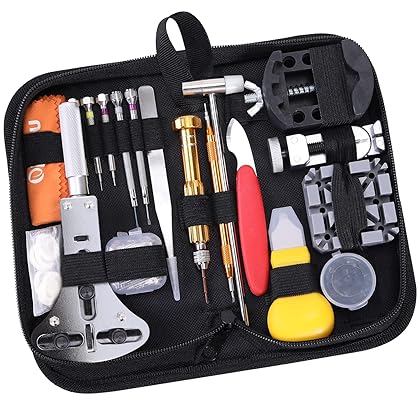 Watch Repair Kit, Ohuhu 192 PCS UPGRADED Heavy Duty Watch Link Removal Battery Replacement Band Tool Kit, Watch Back Remover Tool Professional Watch Repair Opener Tools with PU Leather Bag User Manual