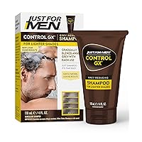 Just for Men Control GX Grey Reducing Shampoo for Lighter Shades of Hair, Blonde to Medium Brown, Gradual Hair Color, 4 Fl Oz - Pack of 1 (Packaging May Vary)