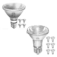 4Pcs PAR38 Halogen Light Bulbs 80W with E26 Base, 2700K Warm White, 1260L, Bundle with 6Pcs 50W PAR20 Halogen Bulb 700L