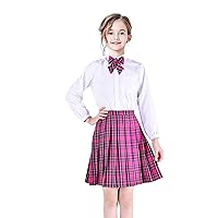 Sunny Fashion Girls Skirt Back School Uniform Red Tartan Skirt Size 6-14