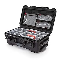 Nanuk 935 Waterproof Carry-On Hard Case with Lid Organizer and Padded Divider w/Wheels - Black