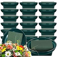 Karenhi 36 Pcs Floral Bowls Kit Include 18 Pcs 6.3 Inch Round Green Floral Foam Bowls for Flower Arrangements and 18 Pcs Floral Foam Blocks for Centerpieces Party Wedding Festival