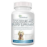 Dog Seizure Support, Supplement for Epilepsy in Dogs, with Organic Valerian Root, Chamomile and Blue Vervain, Plus L-Tryptophan Dog Stress and Anxiety Aid, 120 Chewable Tablets