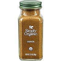 Simply Organic Ground Cumin Seed, 2.31 Ounce Glass Jar, Rich, Warm, Complex Earthy Spice Flavor, Certified Organic, Kosher