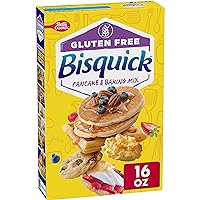 Betty Crocker Bisquick Baking Mix, Gluten Free Pancake and Waffle Mix, 16 oz (Pack of 2)
