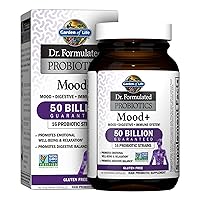 Garden of Life Dr. Formulated Probiotics Mood+ Acidophilus Probiotic Supplement - Promotes Relaxation and Digestive Balance - Ashwagandha for Stress Management - Non GMO, Gluten Free - 60 Veggie Caps