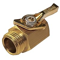 Dramm Heavy Duty Brass Shut Off Valve with Full Water Flow, Male to Demale Threads, Quarter Turn Off Position, Corrosion Resistant Seals, Brass