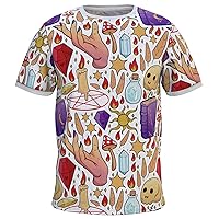 Cotton T-Shirt Outfit Wizzard Witchcraft Print Short Sleeve Magic Cute Herbs Vampire Fitted Spooky Spirits Crew Neck