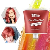 Temporary Hair Color for Kids, Comblor Red Hair Dye, Washable Hair Color Wax for Girls Boys Teens Adults, Ideal Gifts for Birthday, Cosplay, Party, Halloween, Children's Day, Crazy Hair Day