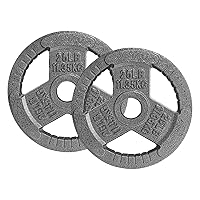 Yes4All Tri-Grip Handles Olympic Weight Plates/Cast Iron Weight Plates, Suitable for Barbell Exercises, Strength, Flexibility Training