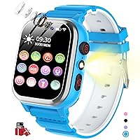 POKUJNFY Smart Watch for Kids Phone 26 Games SOS Pedometer Calorie HD Camera Music Video Alarm Clock Kids Smart Watch for Boys Watch Girls Birthday Gifts [Includes SD Card] Christmas