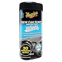 Meguiar's New Car Scent Protectant Wipes - Easy to Use Car Wipes that Protect and Freshen Your Car's Interior - Ideal for Car Detailing & Maintenance - 30 Ct