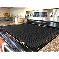 Silicone Electric Stove Cover Mat - 28 x 20 Ceramic Stove top Cover, Heat Resistant Glass Cooktop Cover, Flat RV Range Stovetop Protector, XL Dish Drying Mats for Kitchen
