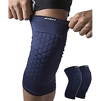 HiRui Knee Pads for Kids Youth Adult, Basketball Baseball Knee Brace Knee Support, Collision Avoidance Kneepad Compression Knee Sleeve for Volleyball Football Cycling Running (Navy Blue, XXS)