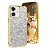 LUVI Fusicase for iPhone 11 Diamond Case Cute Bling Glitter Rhinestone Crystal Shiny Sparkle Protective Cover with Electroplate Plating Bumper Luxury Fashion Case for iPhone 11 Gold