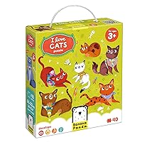 I Love Cats Kids Floor Puzzle - Includes 40 Large Jigsaw Pieces with a Big Completed Size of 26” 12.6” - for Ages 3 Years and up
