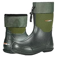 HISEA Men's Rain Boots Garden Boots Waterproof Neoprene Rubber Boots Men Women Adjustable Ankle Height Insulated Mud Boots Garden Shoes
