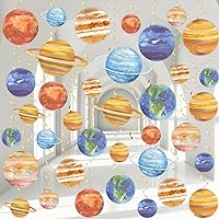 84Pcs First Trip Around the Sun Decorations Space Theme 1st Birthday Party Hanging Swirls Supplies Outer Space 1st Birthday Baby Boy Decorations Solar System Planet Sign Cutouts Streamers Wall Decor