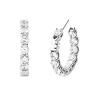 Michael Kors Silver-Tone Hoop Earrings for Women; Huggie Earrings for Women; Stainless Steel Earrings; Jewelry for Women