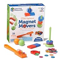 Learning Resources STEM Explorers -Ages 5+,39 Pieces, Magnet Movers, Critical Thinking Skills, STEM Certified Toys, Magnets Kids,Magnet Set