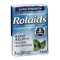 Rolaids Extra Strength Antacid Rapid Relief Mint 3 Rolls