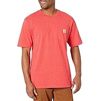 Carhartt Men's Loose Fit Heavyweight Short-Sleeve Pocket T-Shirt Closeout, Fire Red Heather, Large, K87
