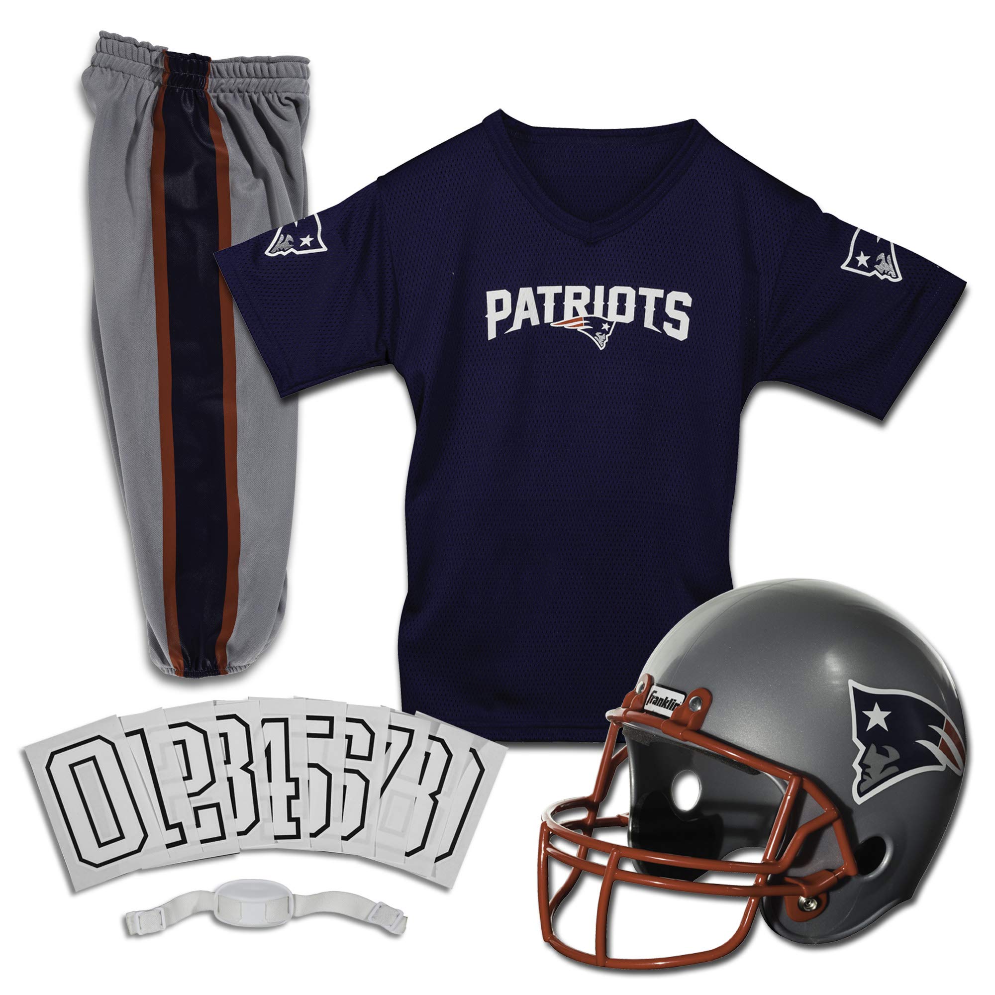 Franklin Sports NFL Kids Football Uniform Set - NFL Youth Football Costume for Boys & Girls - Set Includes Helmet, Jersey & Pants with Chinstrap + Numbers