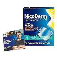 NicoDerm CQ 21 mg Step 1 Nicotine Patches to Help Quit Smoking with Behavioral Support Program - Stop Smoking Aid, 14 Count