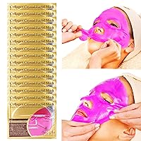 Collagen Face Sheet Mask - Collagen Anti-Aging Korean Face Sheet Mask for All Skin Types - 15 Sheets of Luxury with Collagen & 24K Gold - Gift for Mom, Girlfriend, or Wife (24K-Pink)