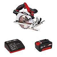 Einhell TE-CS Power X-Change 18-Volt Cordless 6-1/2 Inch 4,200-RPM Circular Saw, w/Adjustable Angle + Depth, Saw Blade Included, LED Lamp and Parallel Stop, Kit (w/ 3.0-Ah Battery and Fast Charger)