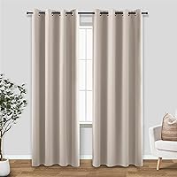 KOUFALL Tan Blackout Curtains for Bedroom,2 Panels Black Out Warm Dark Beige Mushroom Curtain Drapes for Living Room,90 Inch Long