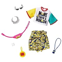 Barbie Storytelling Fashion Pack of Doll Clothes Inspired by Minions: Top, Skirt and 6 Accessories Dolls, Gift for 3 to 8 Year Olds