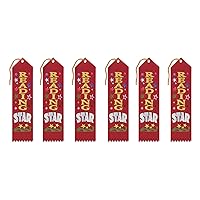 Beistle Reading Star Award Ribbons, 2 by 8-Inch, 6-Pack