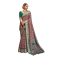 Elina fashion Women's Cotton Silk Patola Print Saree with Unstitched Blouse For Her | Holi Gift for Her