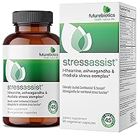 Stressassist L-theanine Ashwagandha and Rhodiola Rosea Stress Complex - Natural Nutritional Stress Function, 90 Vegetarian Capsules