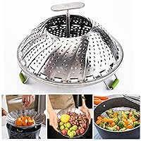 AVACRAFT 18/10, 3 Piece Stainless Steel Steamer Cooking Pot Set, Steamer for Cooking, Steamer Pan Set with Glass Lid, Momo Maker, Induction Steamer