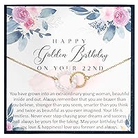 22nd Birthday Gift for Women Birthday Gift for 22 Year Old Girl Gifts for Her Bday Gift Ideas for 22 Birthday Jewelry Gift for Women Age 22 - Two Linked Circles Necklace