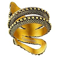 FaithHeart Punk Dragon Rings for Men Women, Stainless Steel/18K Gold Plated Norse Mythology Jewelry with Delicate Gift Packaging