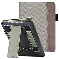 WALNEW Stand Case for 6.8” Kindle Paperwhite 11th Generation 2021- Two Hand Straps Premium PU Leather Book Cover with Auto Wake/Sleep for Amazon Kindle Paperwhite Signature Edition ereader