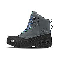 THE NORTH FACE Kids' Chilkat Lace V Insulated Waterproof Snow Boot, Vanadis Grey/TNF Black, 7