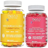 Kids Nootropic Digestive Gummies with Organic Probiotics, Prebiotic and Plant Based Omega 3,6,9 DHA