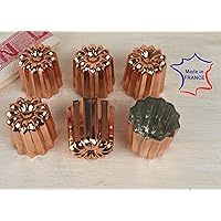 6 Copper Canele molds 1.5 inch mini size from Bordeaux a Set of Six tinned molds