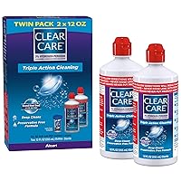 Cleaning & Disinfecting Solution with Lens Case, Twin Pack,12 Fl Oz (Pack of 2)