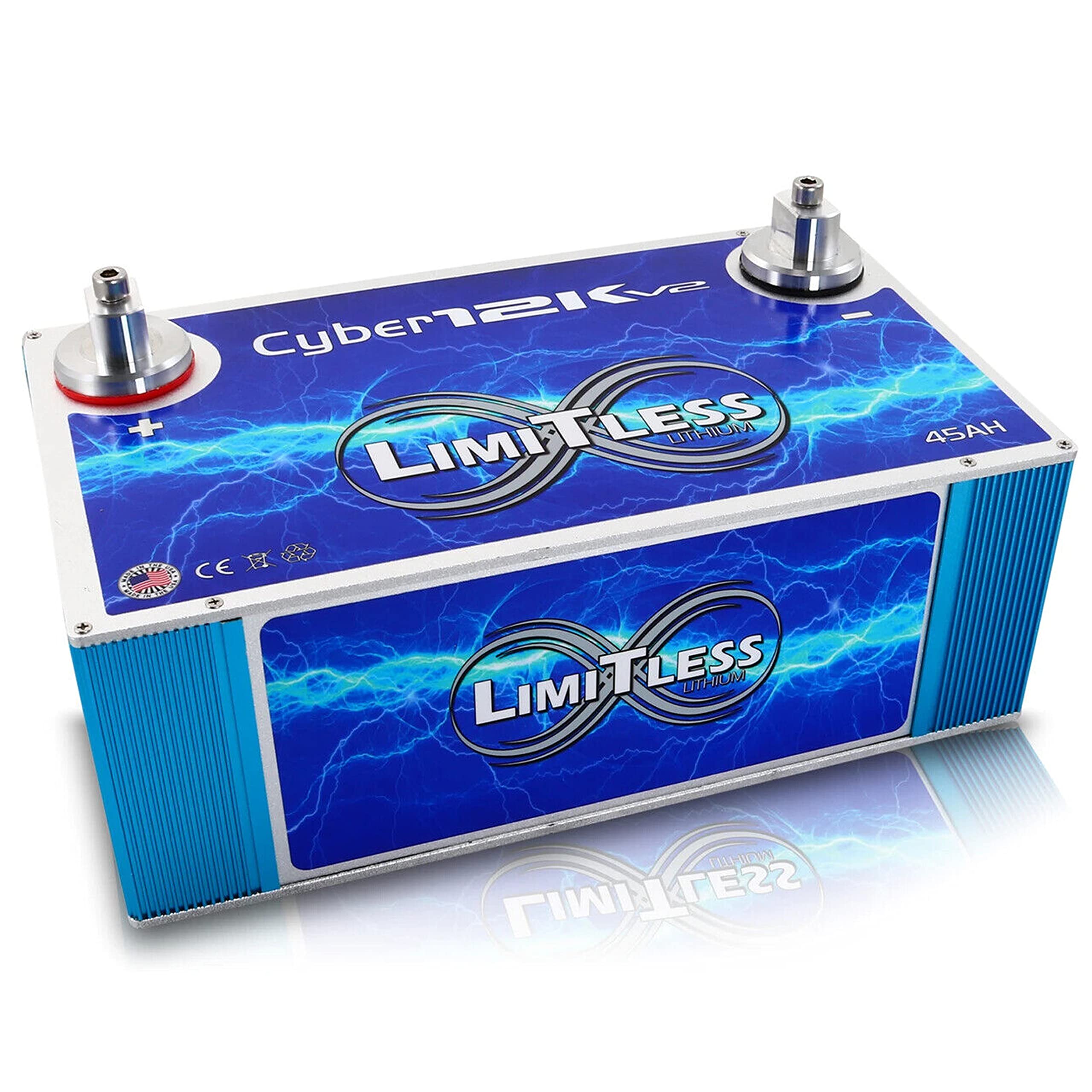 Limitless Lithium Cyber 12K V2 45AH Battery 14.8v 14000W lifepo4 HiFi SPL SQ